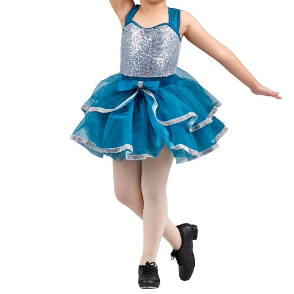 Weissman Teal and Silver Dance Costume